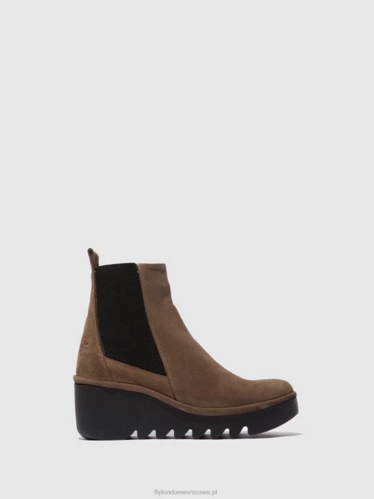 botki chelsea bagu233 kobiety L8JJ231 olejowany zamsz w kolorze taupe Fly London