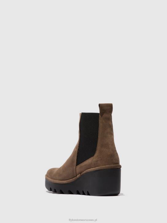 botki chelsea bagu233 kobiety L8JJ231 olejowany zamsz w kolorze taupe Fly London