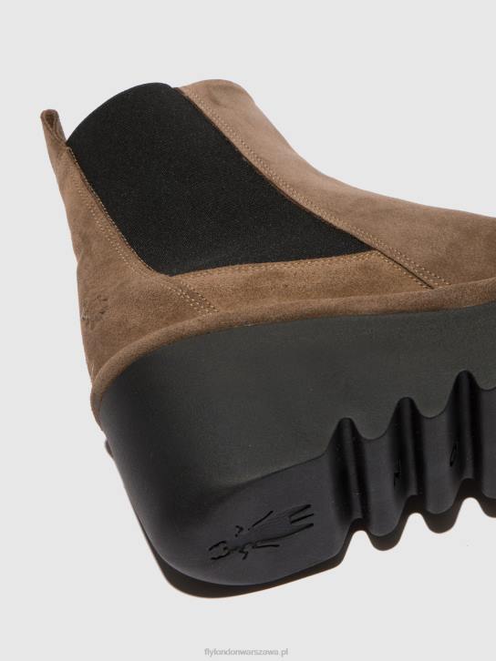 botki chelsea bagu233 kobiety L8JJ231 olejowany zamsz w kolorze taupe Fly London
