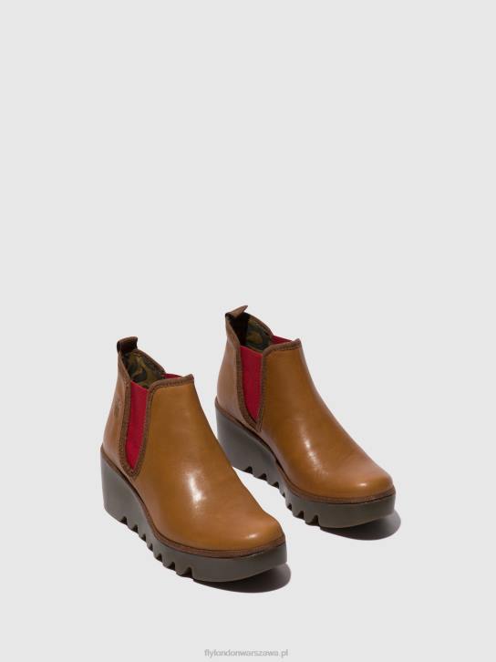 botki chelsea byne349 kobiety L8JJ152 cuoio (czerwona gumka) Fly London