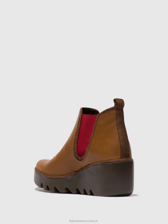 botki chelsea byne349 kobiety L8JJ152 cuoio (czerwona gumka) Fly London