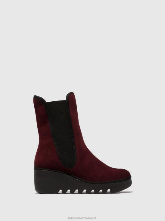 botki chelsea byro395 kobiety L8JJ142 wino Fly London