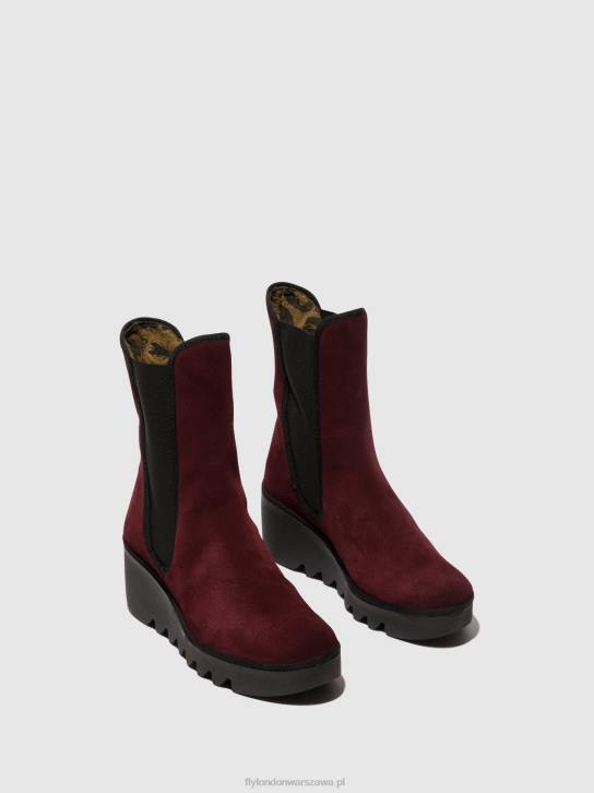 botki chelsea byro395 kobiety L8JJ142 wino Fly London