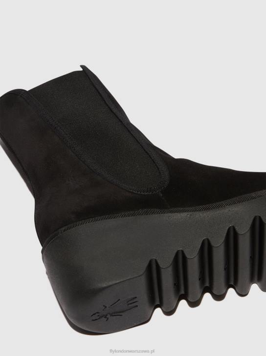 botki chelsea byro395 kobiety L8JJ145 czarny Fly London