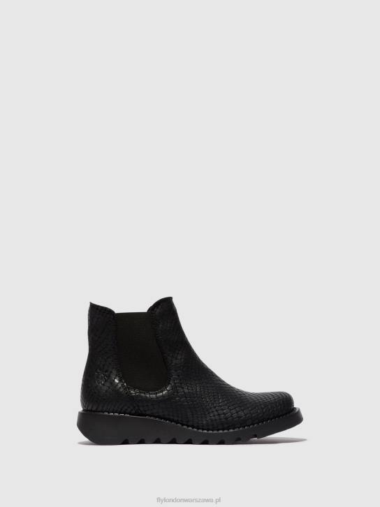 botki chelsea kobiety L8JJ14 salv croco czarny Fly London