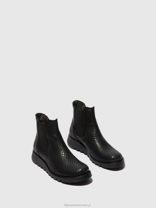 botki chelsea kobiety L8JJ14 salv croco czarny Fly London