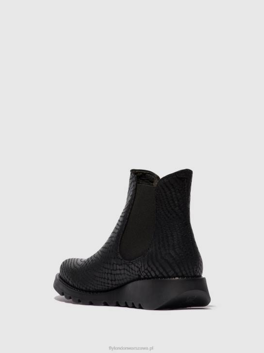 botki chelsea kobiety L8JJ14 salv croco czarny Fly London