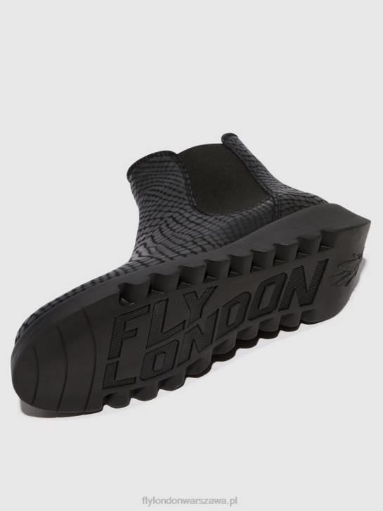 botki chelsea kobiety L8JJ14 salv croco czarny Fly London