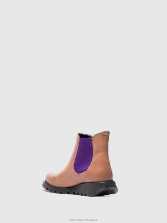 botki chelsea kobiety L8JJ177 dywanik salv rose (fioletowy, elastyczny) Fly London