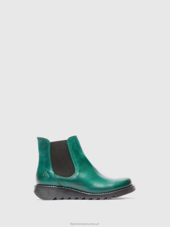 botki chelsea kobiety L8JJ215 dywan salv shamrock green (czarny elastyczny) Fly London