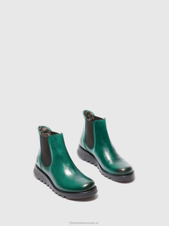 botki chelsea kobiety L8JJ215 dywan salv shamrock green (czarny elastyczny) Fly London