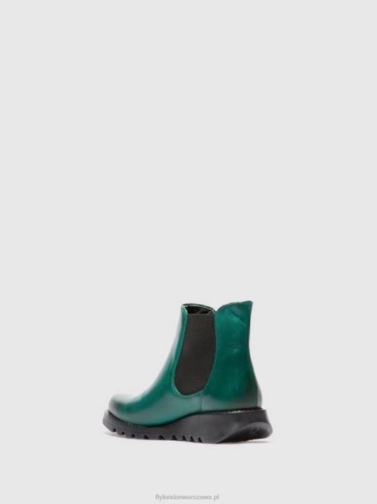 botki chelsea kobiety L8JJ215 dywan salv shamrock green (czarny elastyczny) Fly London