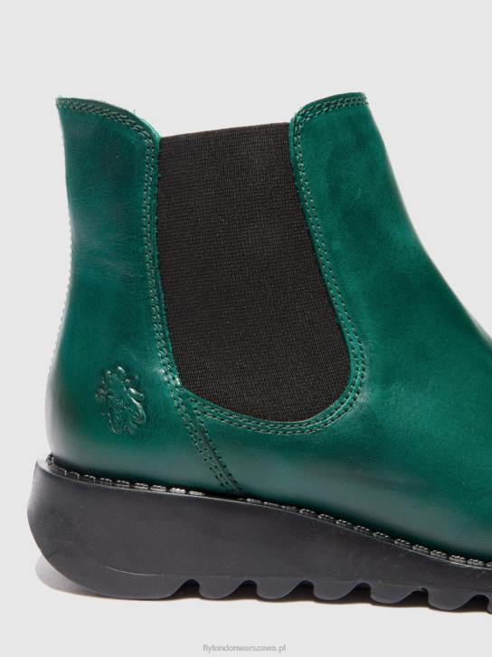 botki chelsea kobiety L8JJ215 dywan salv shamrock green (czarny elastyczny) Fly London