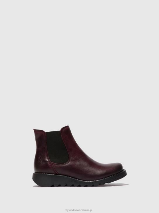 botki chelsea kobiety L8JJ21 salv wine (czarna gumka) Fly London