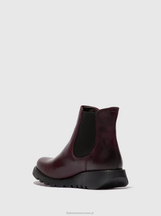 botki chelsea kobiety L8JJ21 salv wine (czarna gumka) Fly London