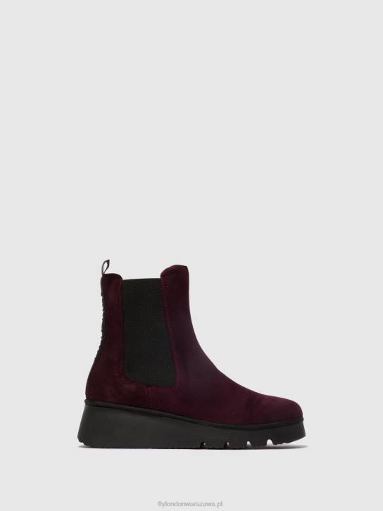 botki chelsea paty405 kobiety L8JJ128 wino Fly London