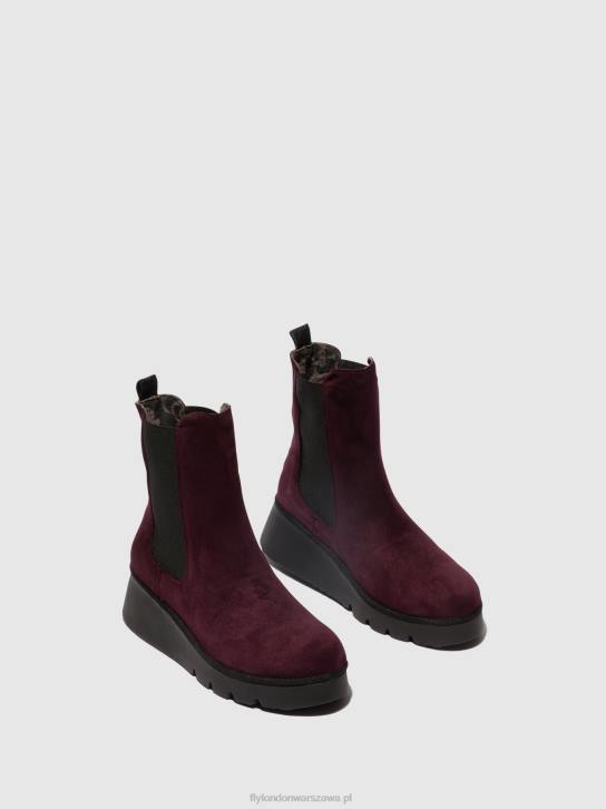 botki chelsea paty405 kobiety L8JJ128 wino Fly London