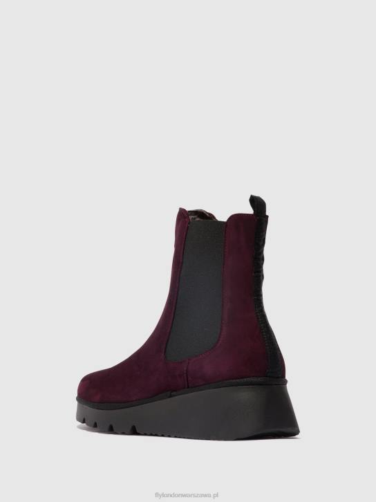 botki chelsea paty405 kobiety L8JJ128 wino Fly London