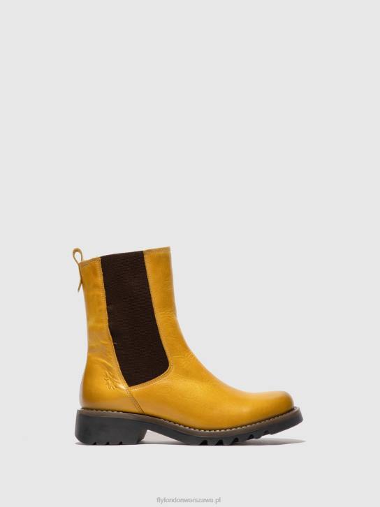 botki chelsea rein795 kobiety L8JJ219 musztarda dywanowa Fly London