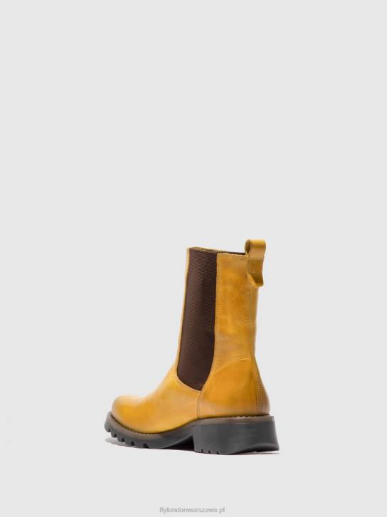 botki chelsea rein795 kobiety L8JJ219 musztarda dywanowa Fly London