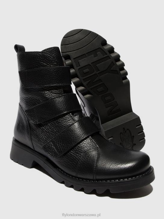 botki na rzepy rach790 kobiety L8JJ81 czarny Fly London
