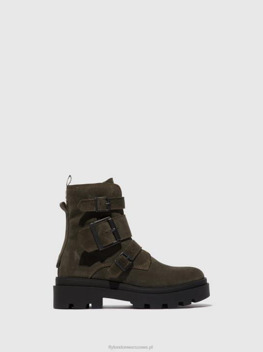 botki z klamrą jeda817 kobiety L8JJ156 szary Fly London