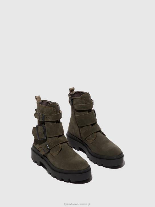 botki z klamrą jeda817 kobiety L8JJ156 szary Fly London