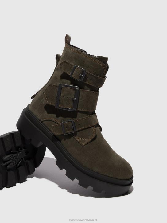 botki z klamrą jeda817 kobiety L8JJ156 szary Fly London