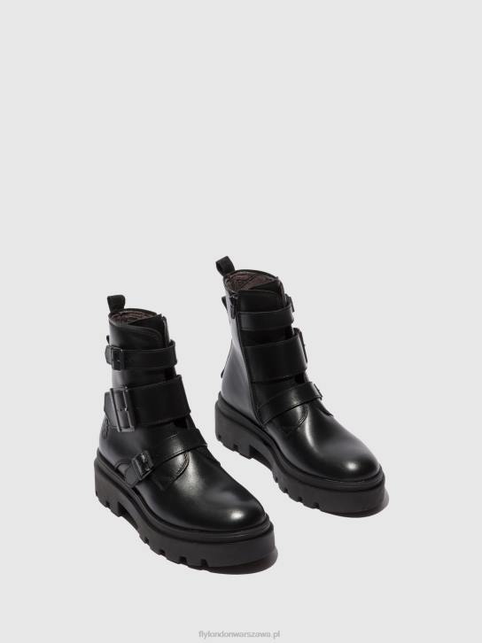 botki z klamrą jeda817 kobiety L8JJ241 czarny nappa Fly London