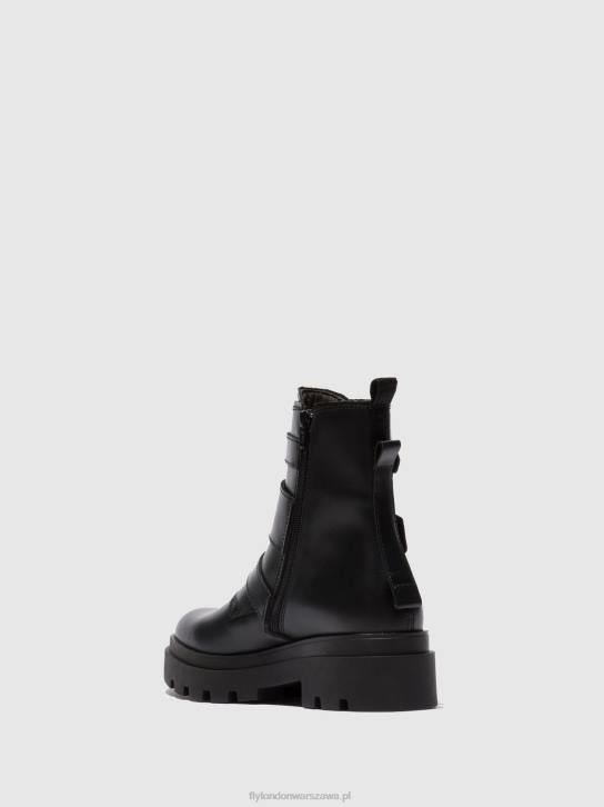 botki z klamrą jeda817 kobiety L8JJ241 czarny nappa Fly London