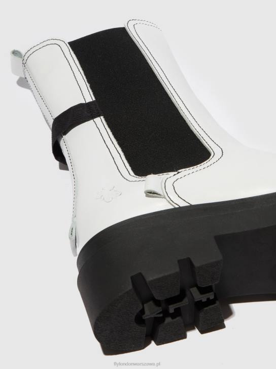 buty chelsea judy819 kobiety L8JJ332 biały nappa Fly London