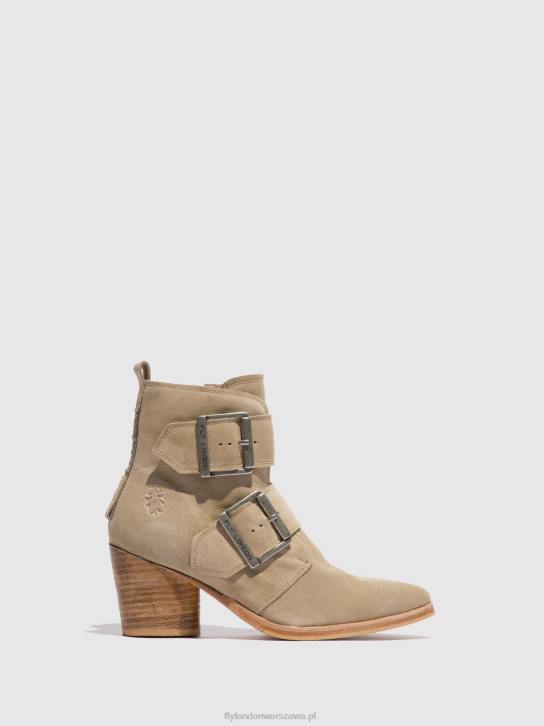 klamra botki aria827 kobiety L8JJ240 zamszowy krem Fly London
