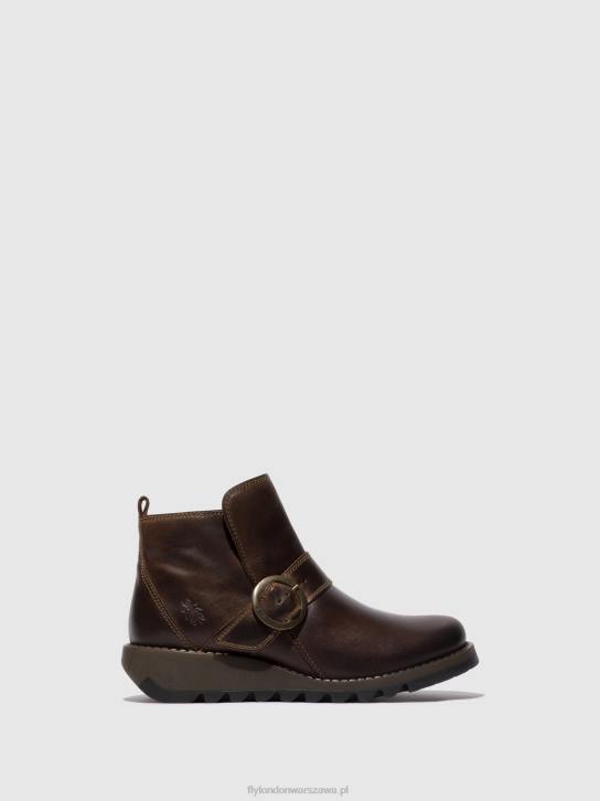 klamra botki sias812 kobiety L8JJ158 dk. brązowy Fly London