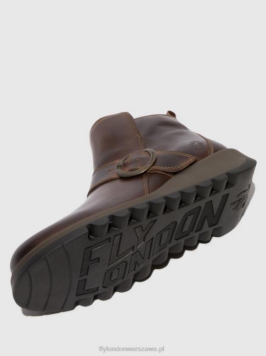 klamra botki sias812 kobiety L8JJ158 dk. brązowy Fly London