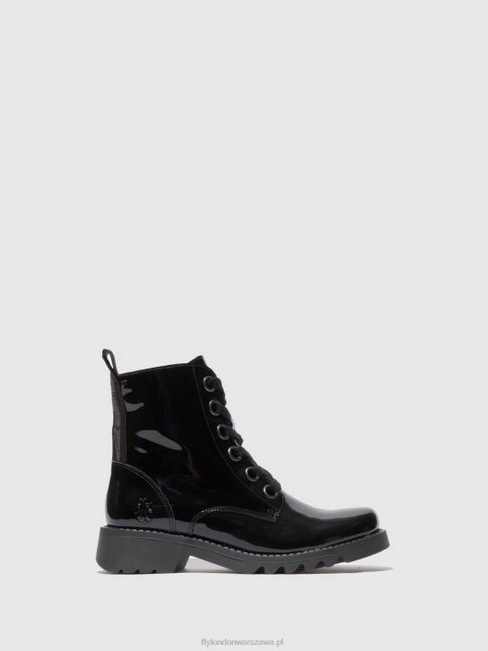 sznurowane botki ragi539 kobiety L8JJ175 atlantis black (czarna podeszwa) Fly London