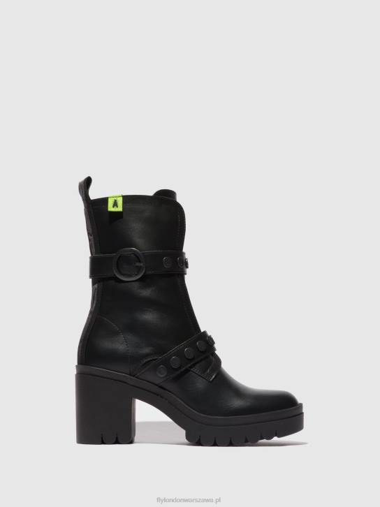 zapinane na zamek botki tama888 kobiety L8JJ160 nausica czarny Fly London