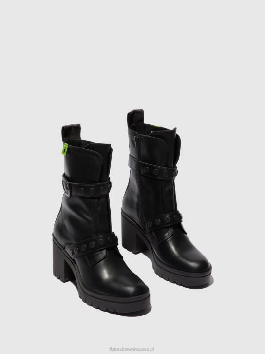 zapinane na zamek botki tama888 kobiety L8JJ160 nausica czarny Fly London