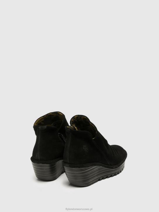 zapinane na zamek botki yip kobiety L8JJ279 czarny Fly London