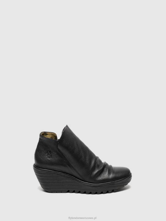 zapinane na zamek botki yip kobiety L8JJ280 czarny Fly London