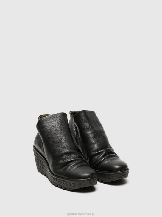 zapinane na zamek botki yip kobiety L8JJ280 czarny Fly London