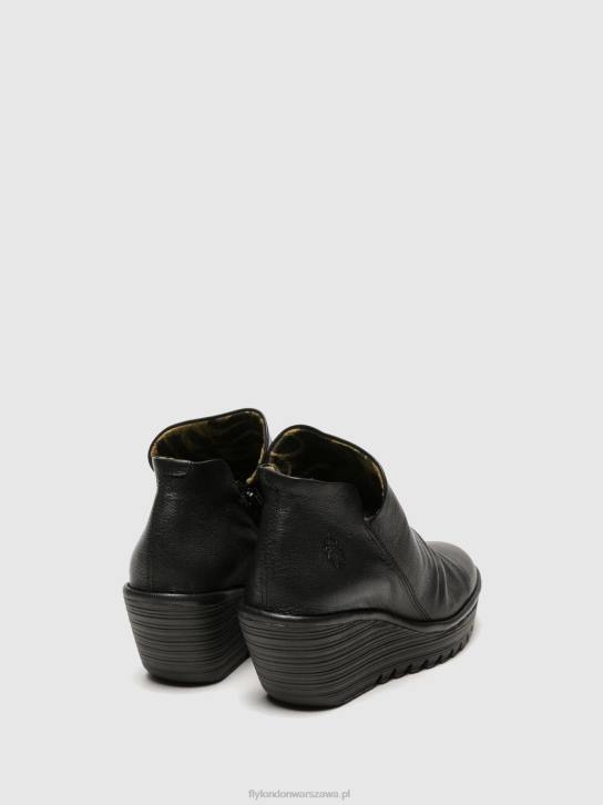 zapinane na zamek botki yip kobiety L8JJ280 czarny Fly London