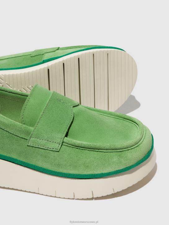 buty wsuwane coaf418 kobiety L8JJ639 limonkowy Fly London