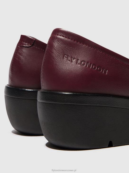 buty wsuwane num570 kobiety L8JJ670 bordeaux Fly London