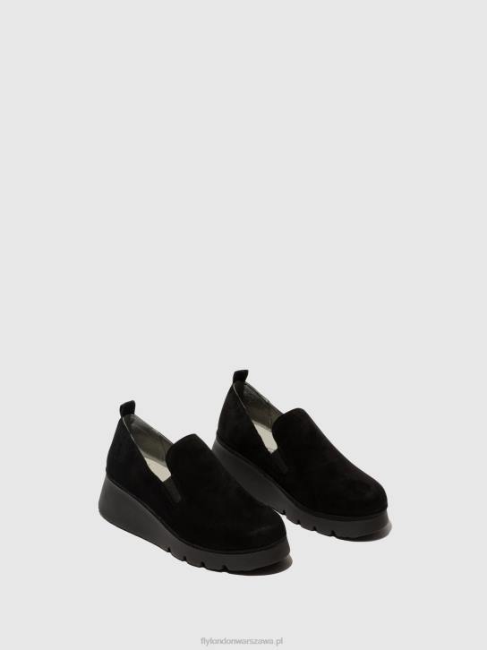 buty wsuwane pece406 kobiety L8JJ665 dziecięce zamszowe czarne Fly London