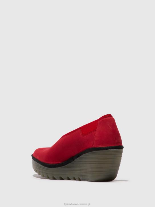 buty wsuwane yoza438 kobiety L8JJ625 szminka czerwona Fly London