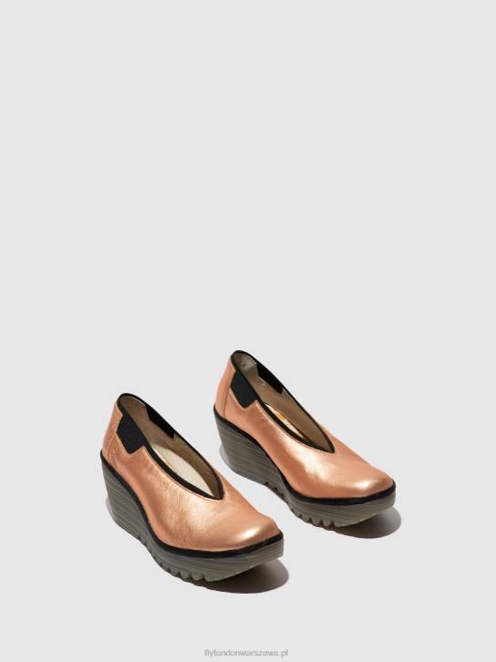 buty wsuwane yoza438 kobiety L8JJ628 rumieniec złoty Fly London