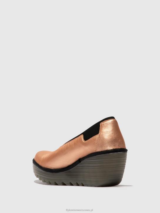 buty wsuwane yoza438 kobiety L8JJ628 rumieniec złoty Fly London