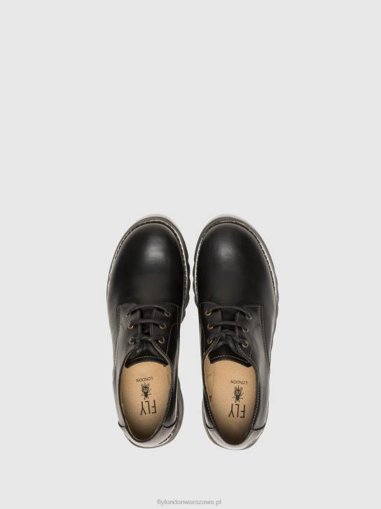 buty derby simb389 kobiety L8JJ698 czarny Fly London
