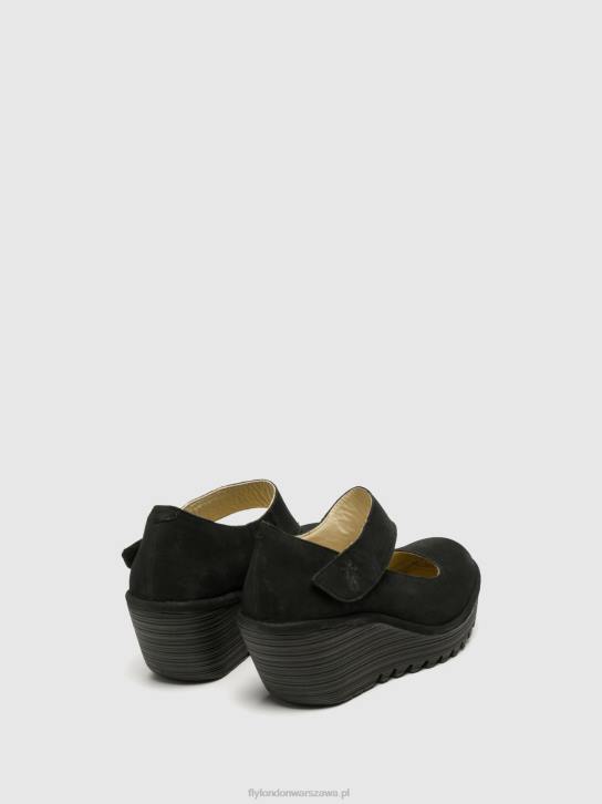 buty na koturnie yasi682 kobiety L8JJ699 czarny Fly London