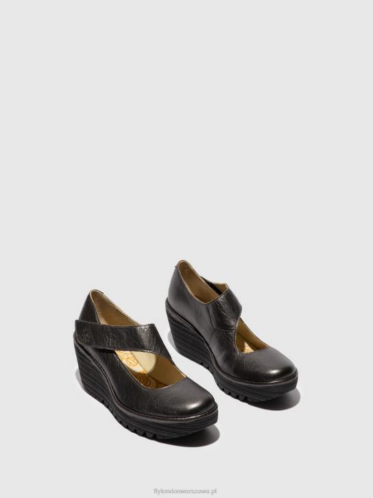 buty na koturnie yasi682 kobiety L8JJ703 grafit Fly London